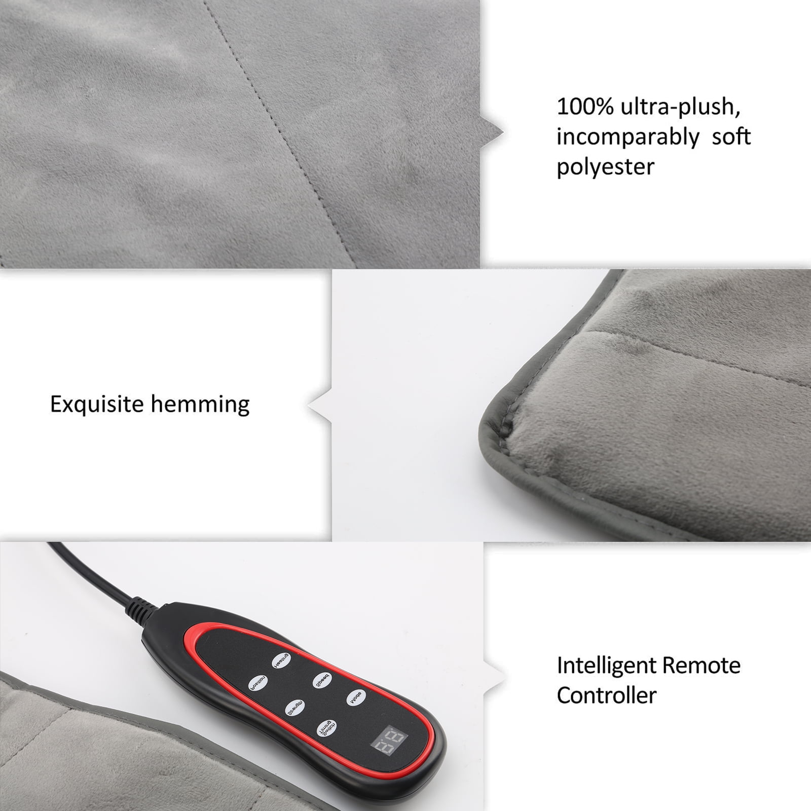 Hinzonek Electric Full Body Massage Mat with Far Infrared Heat & Vibration - 9 Motors