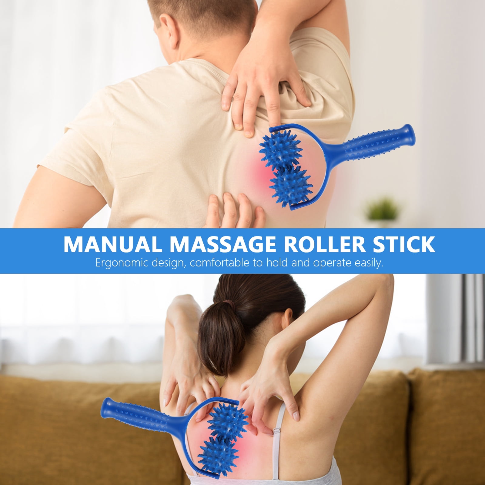Raindrops Blue Manual Massage Stick for Trigger Points - Hand & Foot Massager