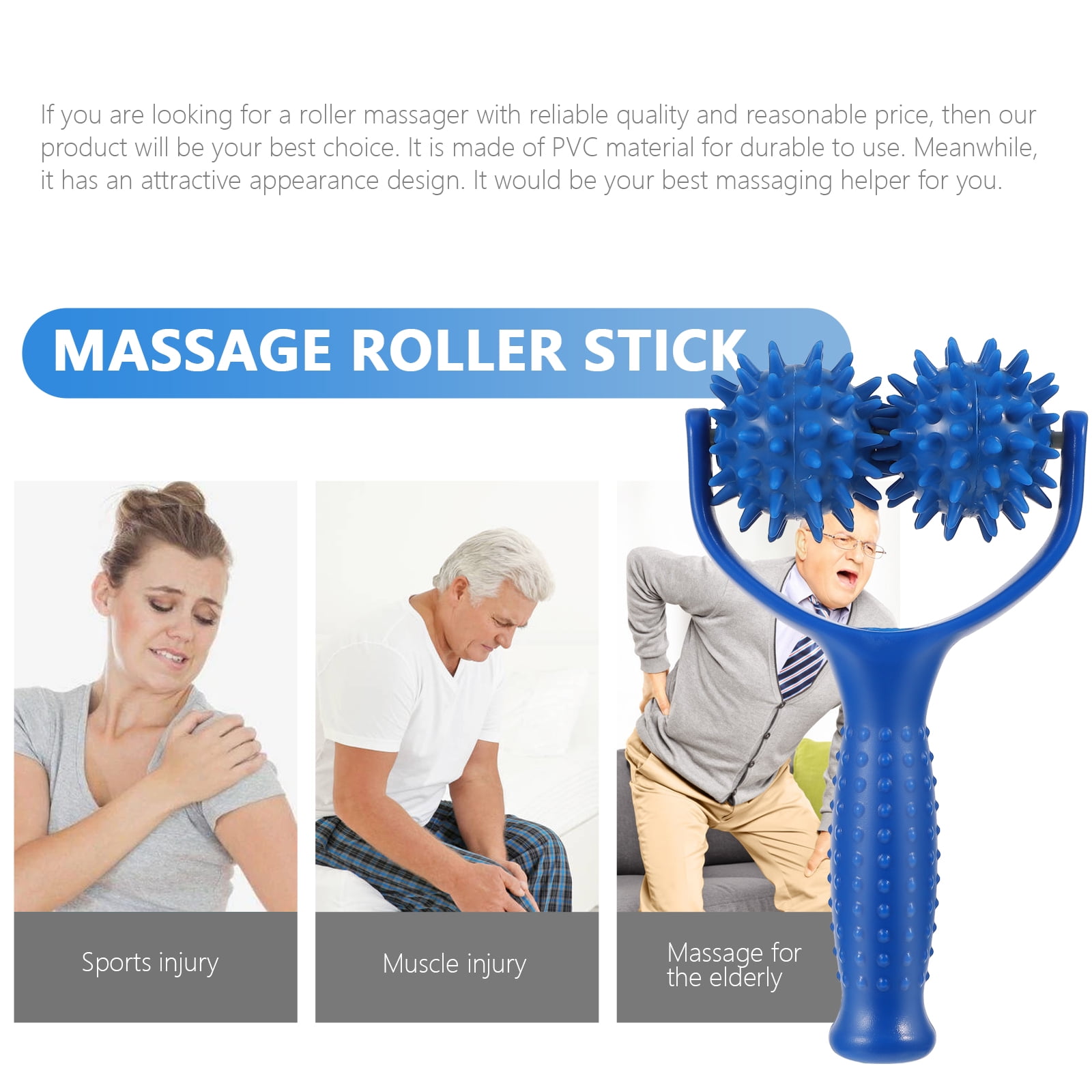 Raindrops Blue Manual Massage Stick for Trigger Points - Hand & Foot Massager