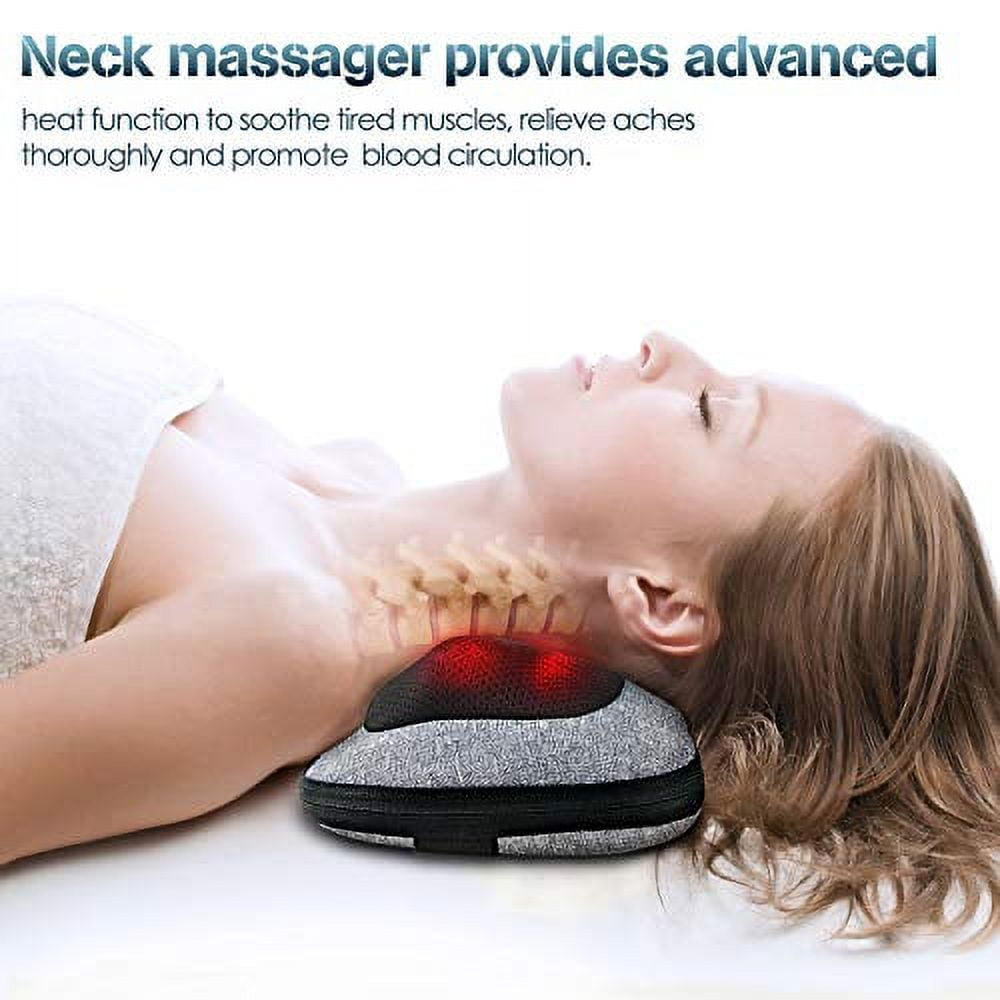 Victor jurgen Electric Shiatsu Back Massager with Heat - Deep Kneading Neck & Shoulder Massager - Full Body Muscle Relief - Gift for Men & Women - Deep Gray