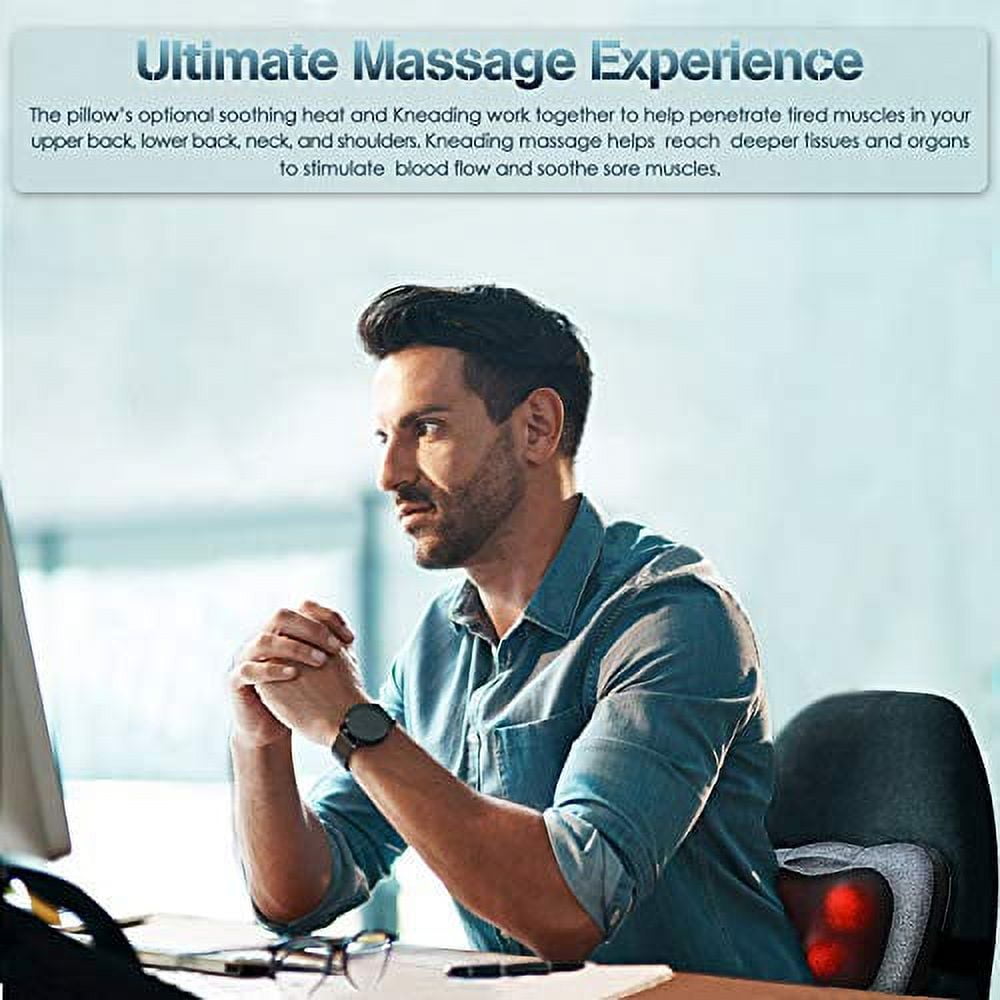 Victor jurgen Electric Shiatsu Back Massager with Heat - Deep Kneading Neck & Shoulder Massager - Full Body Muscle Relief - Gift for Men & Women - Deep Gray