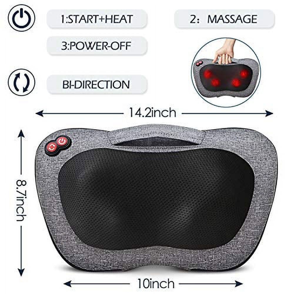 Victor jurgen Electric Shiatsu Back Massager with Heat - Deep Kneading Neck & Shoulder Massager - Full Body Muscle Relief - Gift for Men & Women - Deep Gray