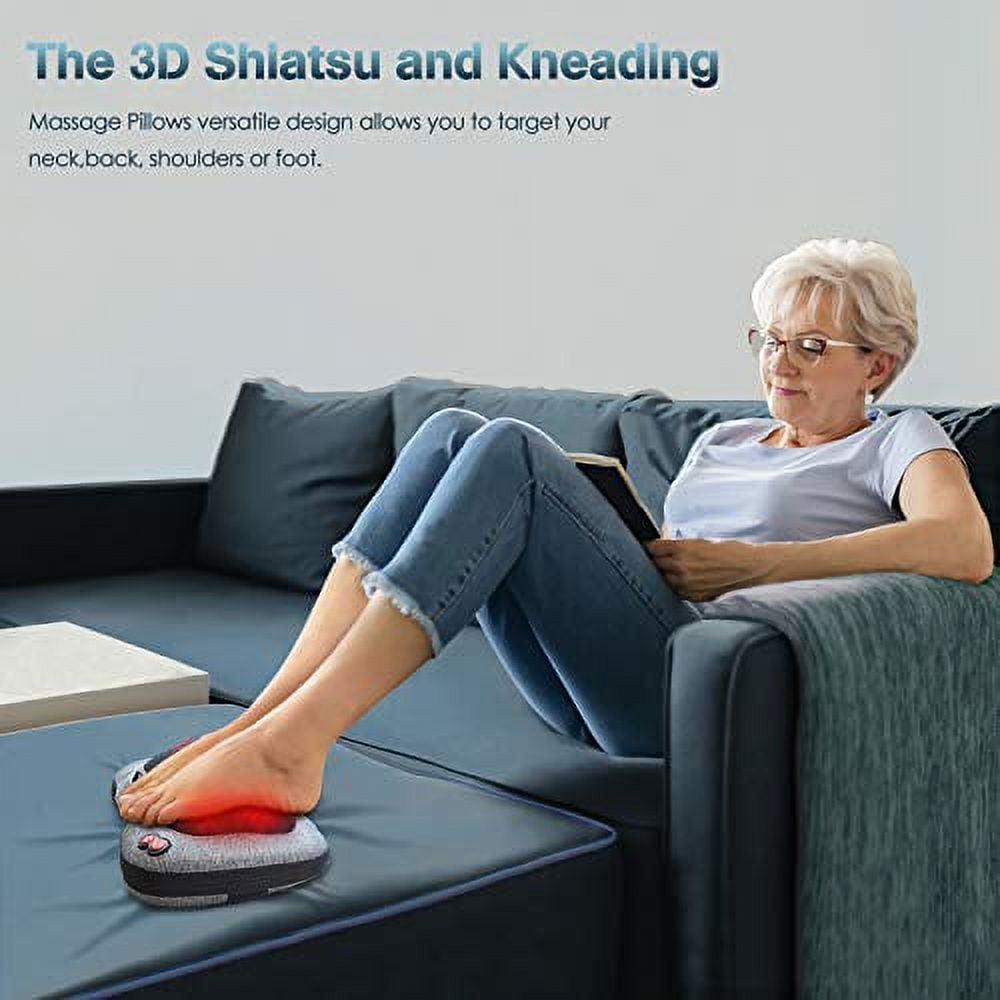 Victor jurgen Electric Shiatsu Back Massager with Heat - Deep Kneading Neck & Shoulder Massager - Full Body Muscle Relief - Gift for Men & Women - Deep Gray