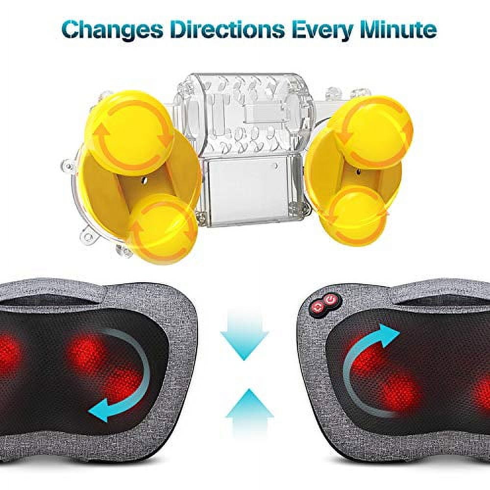 Victor jurgen Electric Shiatsu Back Massager with Heat - Deep Kneading Neck & Shoulder Massager - Full Body Muscle Relief - Gift for Men & Women - Deep Gray