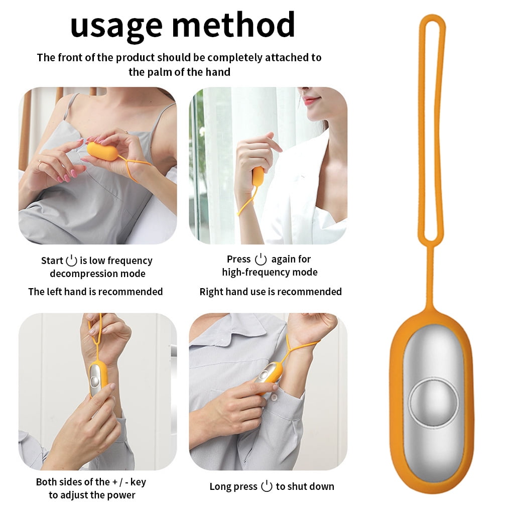 Alvena USB Rechargeable Hand Massager for Sleep & Pressure Relief, Orange - M001