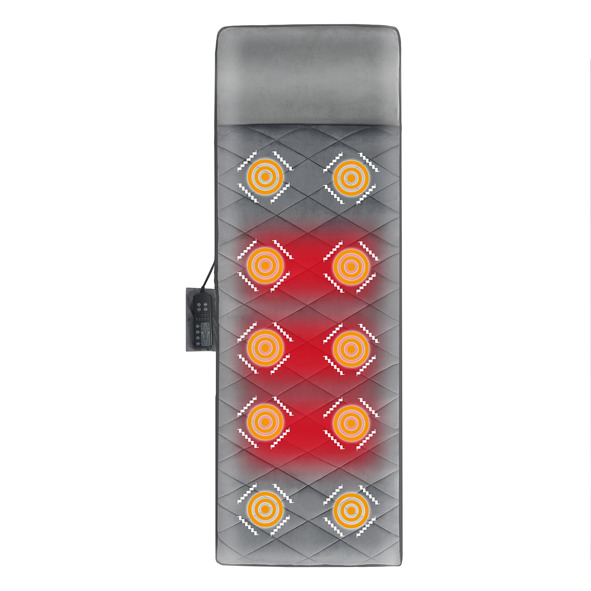 Gymax Foldable Full Body Massage Mat with 10 Vibration Motors & 3 Heating Pads