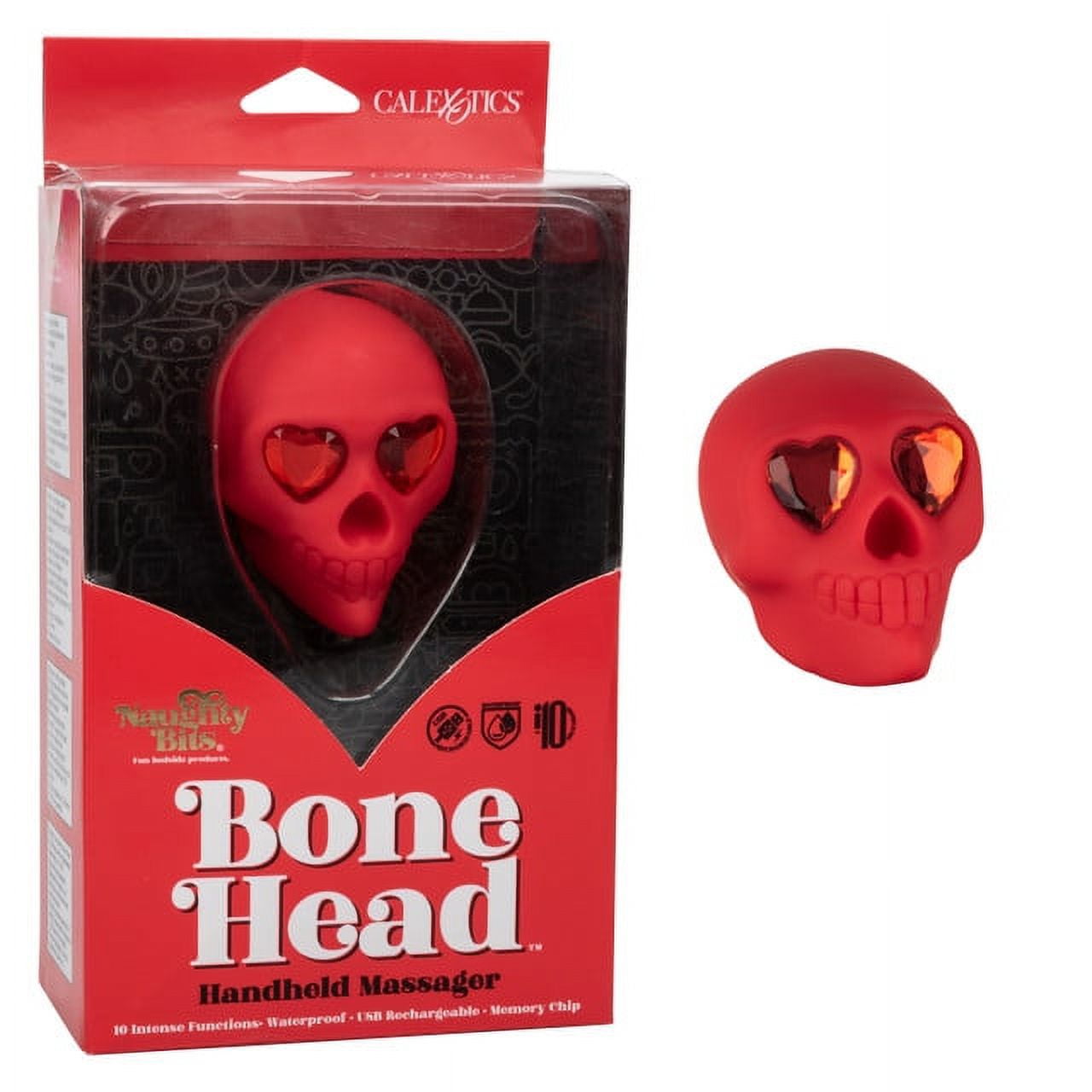 Naughty Bits Red Bone Head Rechargeable Intimate Massager by CalExotics