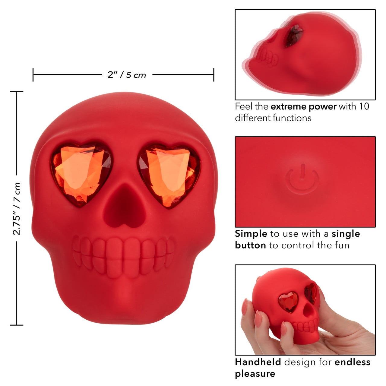 Naughty Bits Red Bone Head Rechargeable Intimate Massager by CalExotics