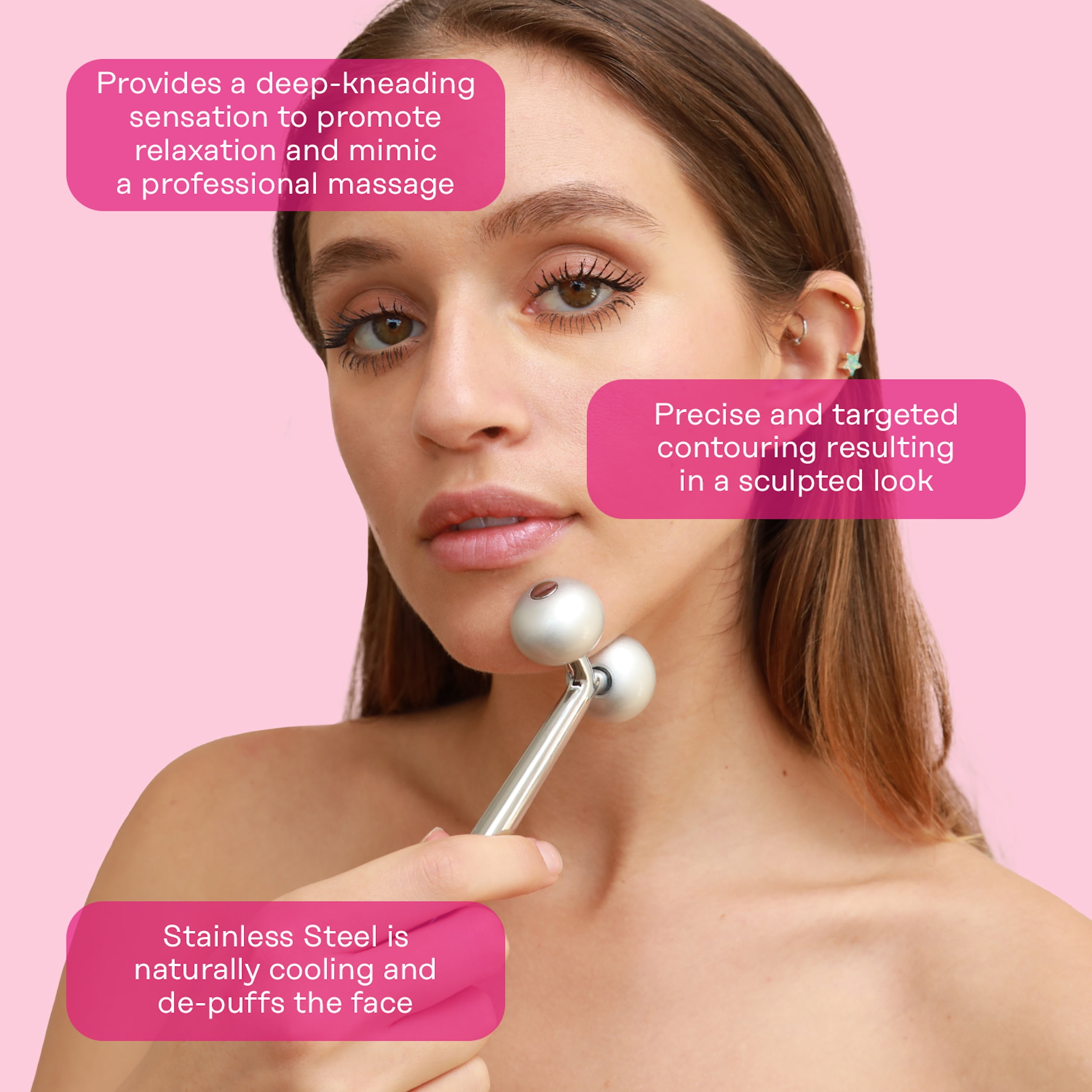 Skin Gym Stainless Steel Face Sculptor Tool for Facial Massage, Defines Facial Structure