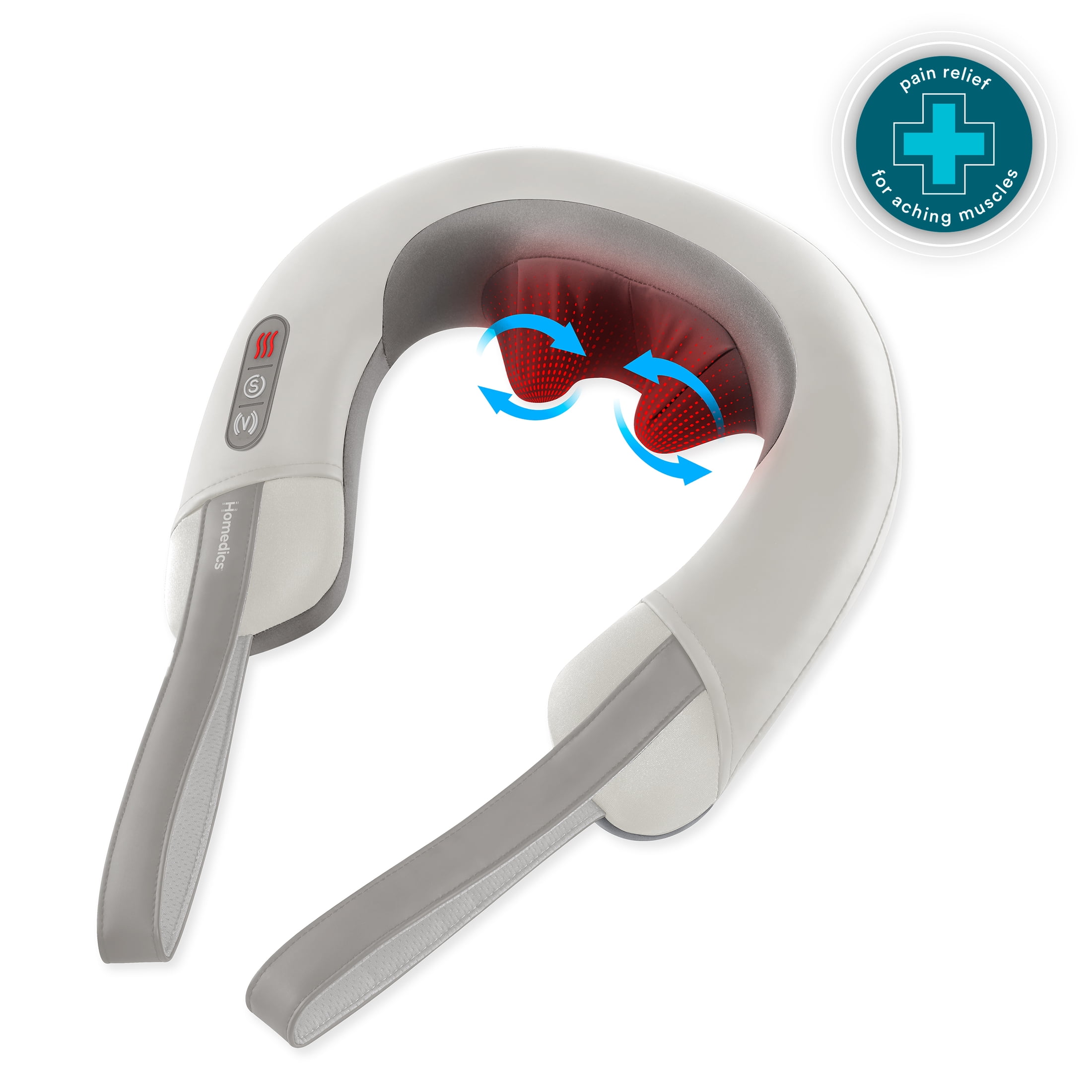 Homedics Neck Massager with Heat - Portable Shiatsu & Vibration Massage, Tan