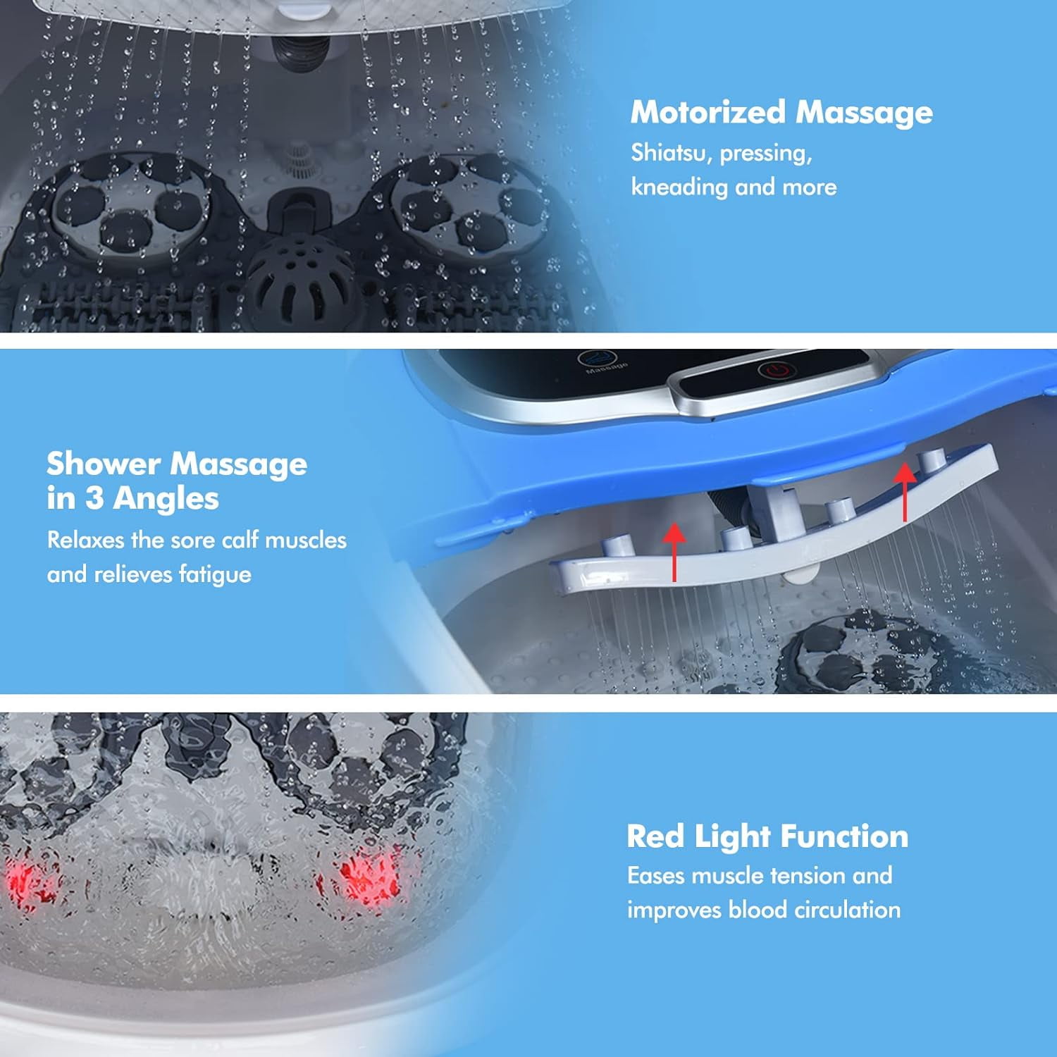 MESOL Heated Foot Spa Bath Massager - Portable All-In-One
