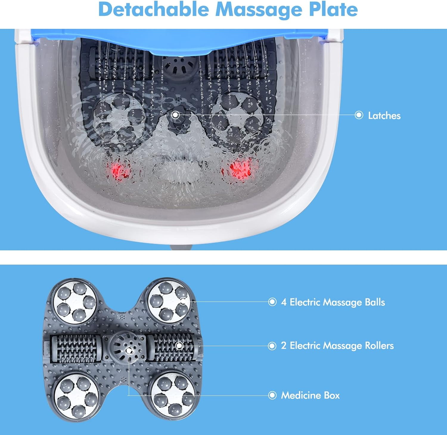 MESOL Heated Foot Spa Bath Massager - Portable All-In-One