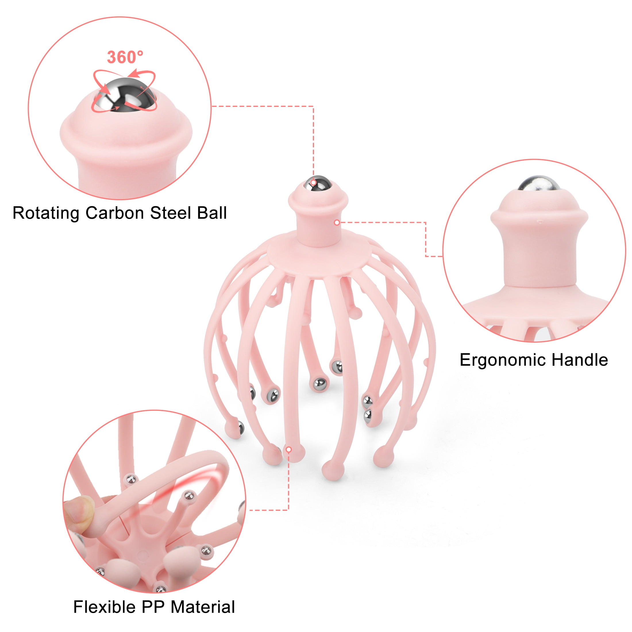 TSV Octopus Scalp Massager Set - 18-Claw Body Massager for Relaxation, Stress Relief, Hair Stimulation