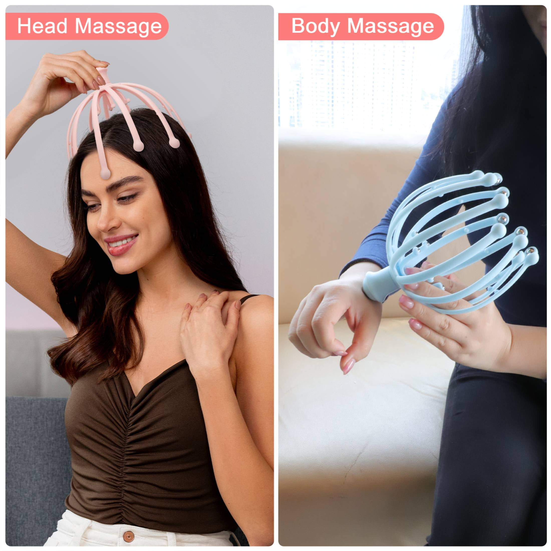TSV Octopus Scalp Massager Set - 18-Claw Body Massager for Relaxation, Stress Relief, Hair Stimulation