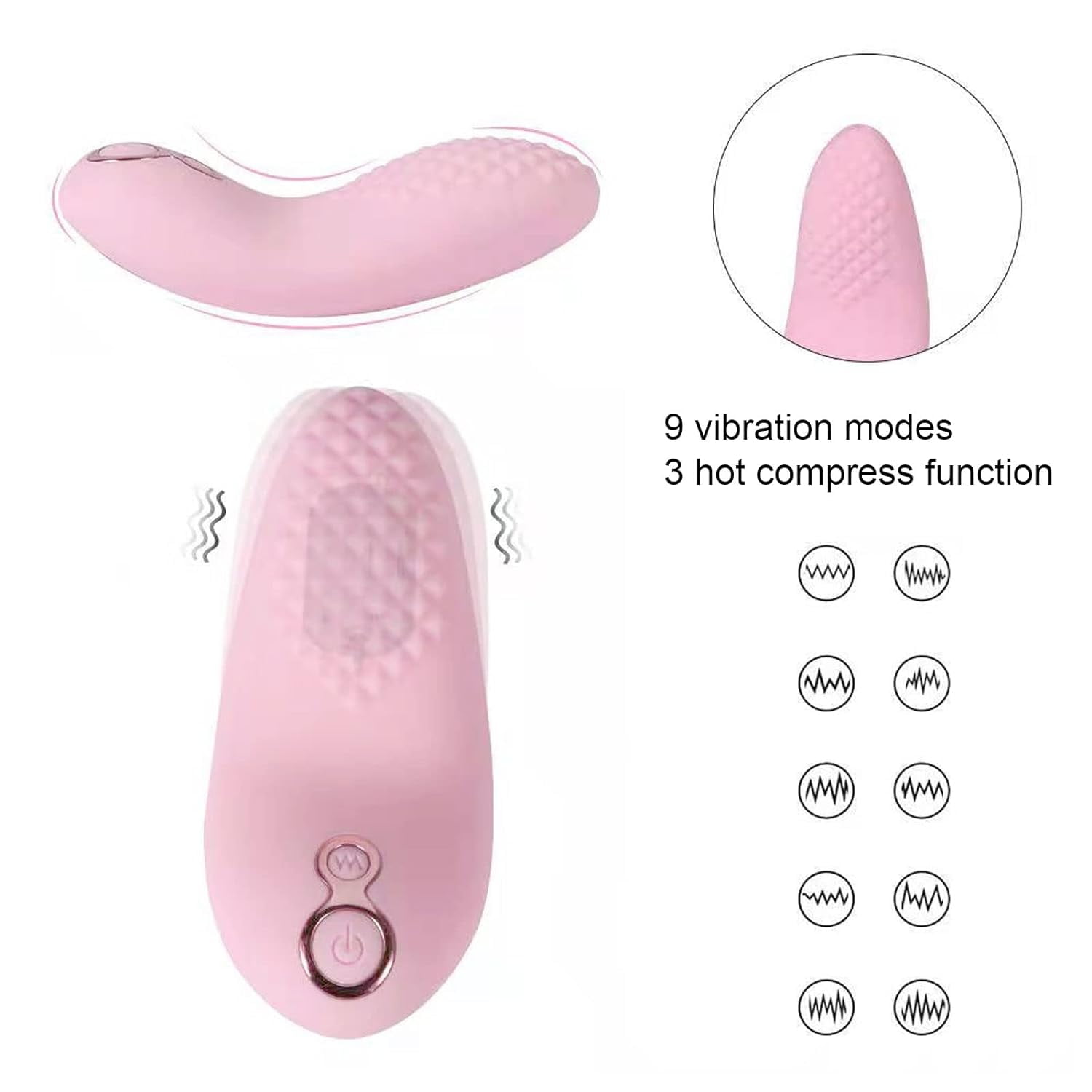 Xlndsa1466sex Electric Breast Lactation Massager with 9 Vibration Modes & Hot Compress - Travel-Friendly