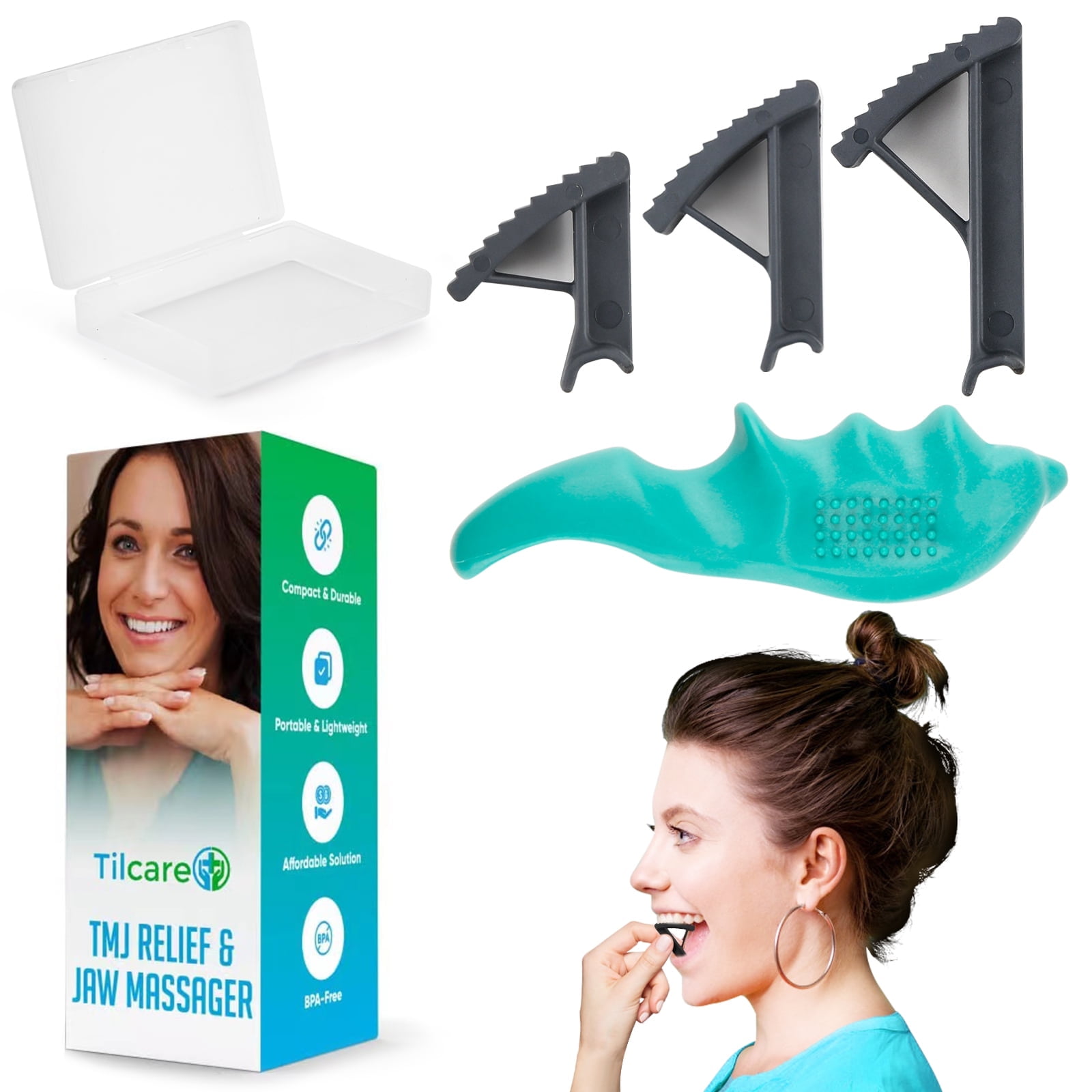 Tilcare TMJ Relief Tool: Jaw Stretcher & Massager for Bruxism & Pain Relief
