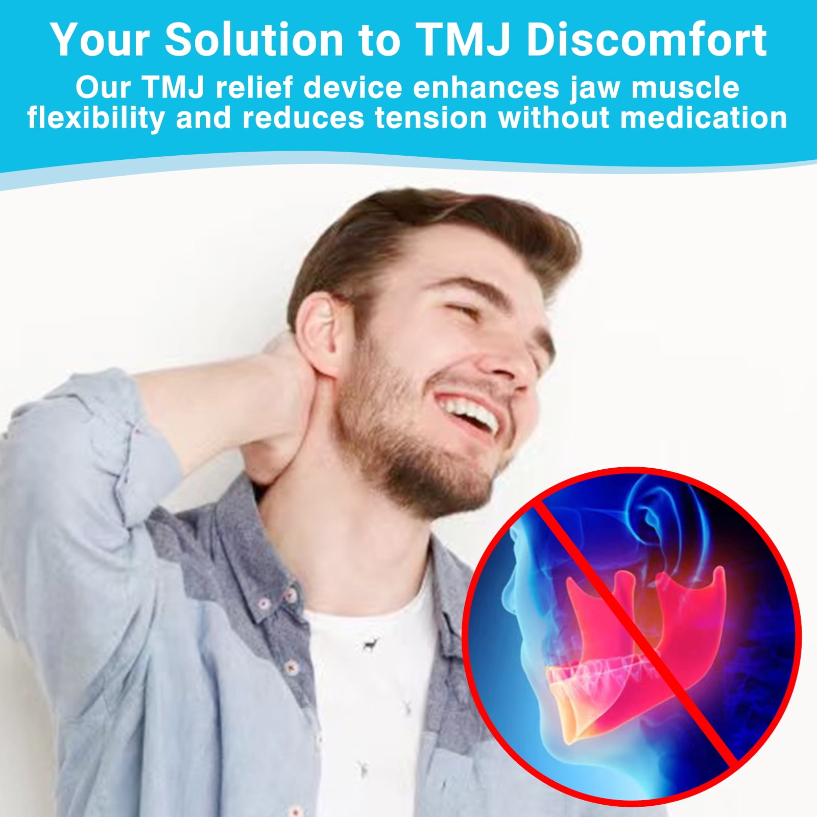 Tilcare TMJ Relief Tool: Jaw Stretcher & Massager for Bruxism & Pain Relief