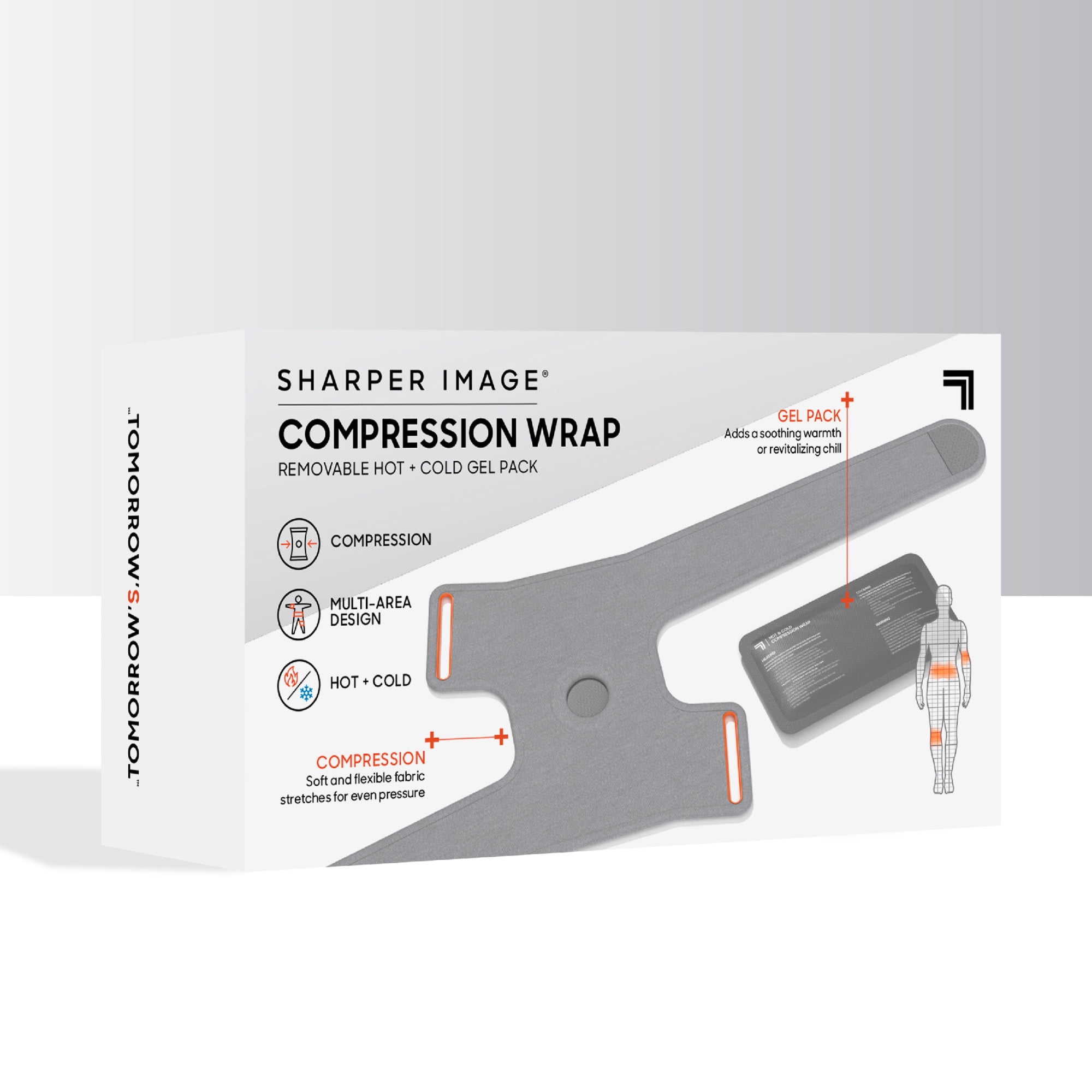 Sharper Image Compression Wrap with Removable Gel Pack for Elbows, Knees, Back - Adjustable Straps