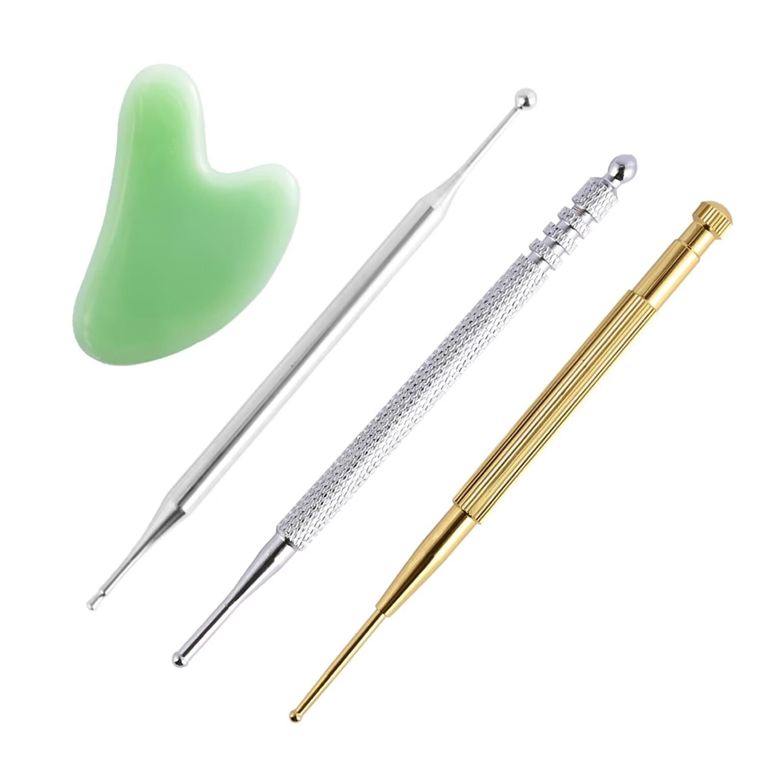 Babsmuly 4-Piece Facial Reflexology Massage Tool Set with Acupuncture Pen