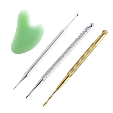Babsmuly 4-Piece Facial Reflexology Massage Tool Set with Acupuncture Pen