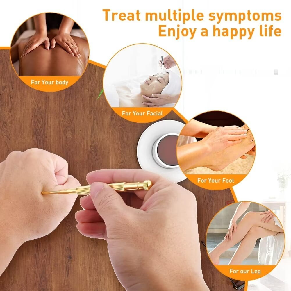 Babsmuly 4-Piece Facial Reflexology Massage Tool Set with Acupuncture Pen