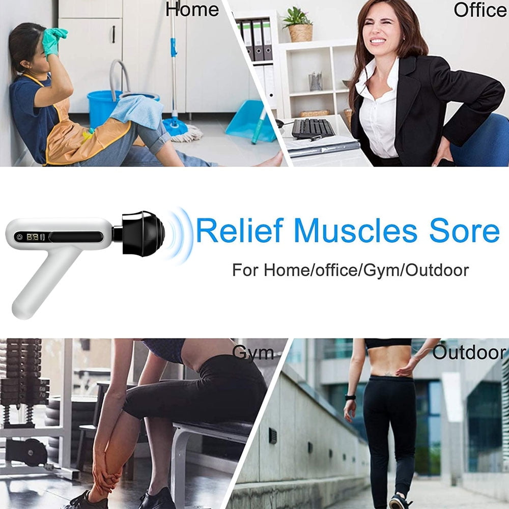 Portable Deep Tissue Massage Gun for Athletes, Pain Relief, 12 Speeds, Rechargeable