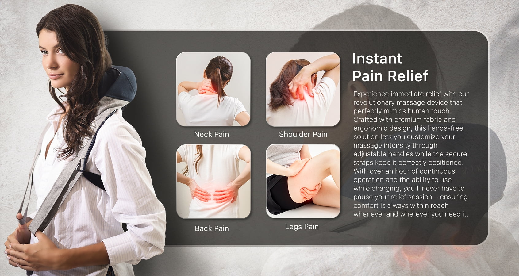 Miko Shiatsu Neck & Back Massager with Heat, Hands-Free & App Control