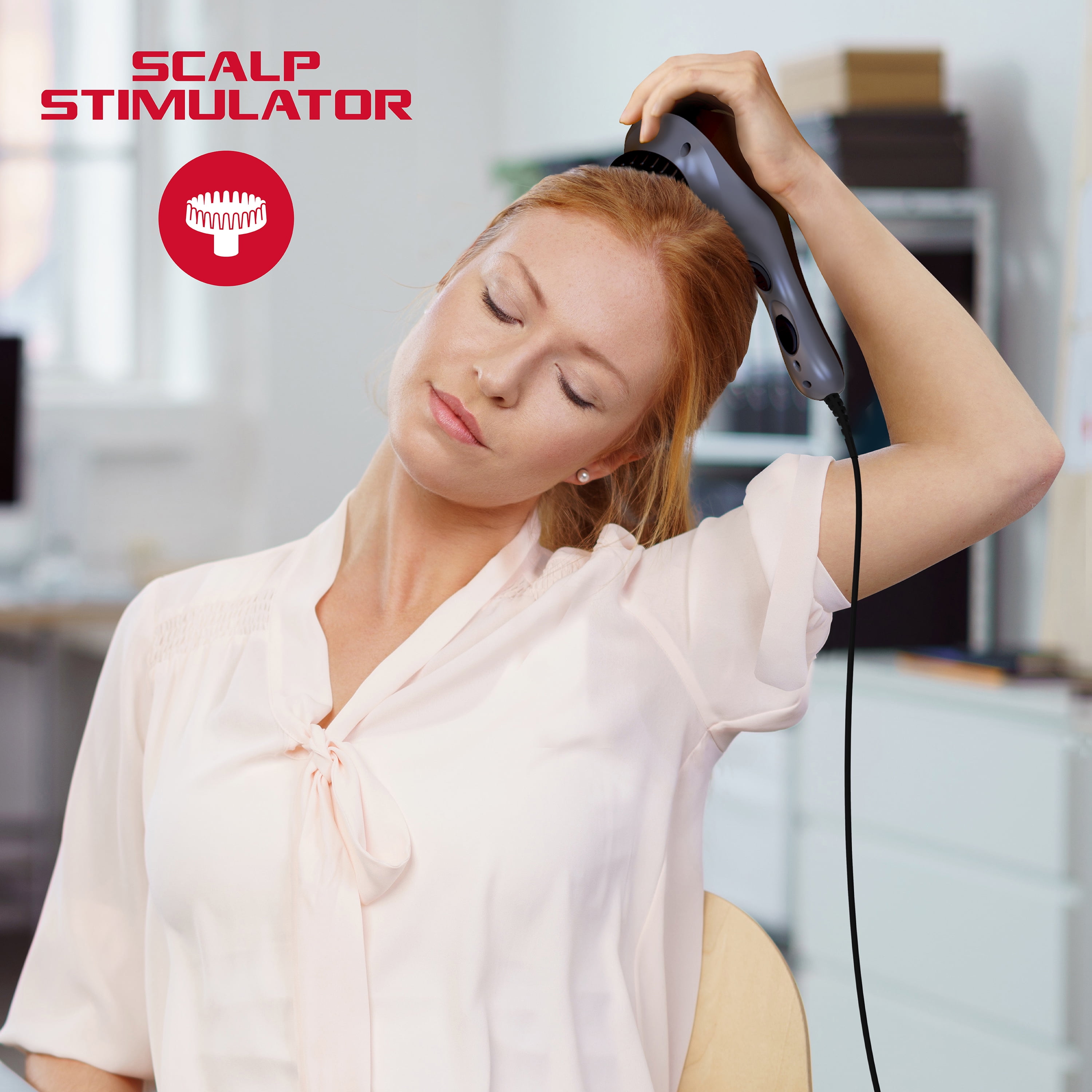 FitRx Heat Therapy Neck & Back Massager with Handheld Massage Gun - Multiple Speeds, Attachments, Heat Settings