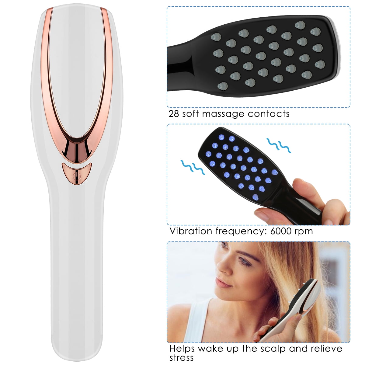 Shi Le Yi Electric Scalp Massager Comb for Hair Growth and Anti Hair Loss