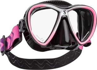 Scubapro Synergy Twin Trufit Scuba Mask - Black/Pink/Silver