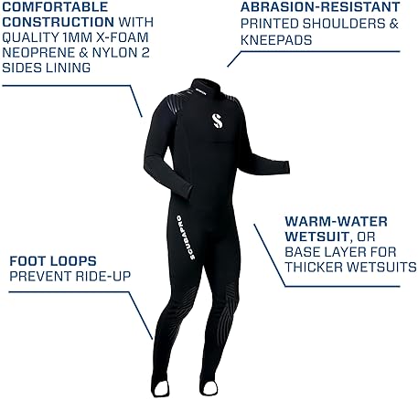 Scubapro Men's 1mm Definition Steamer Full Suit: Lightweight X-Foam Neoprene, Abrasion-Resistant, Pool Training & Warm-Water Diving