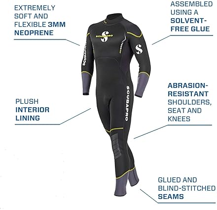 Scubapro Men's 3mm Sport Steamer Wetsuit, Back-Zip