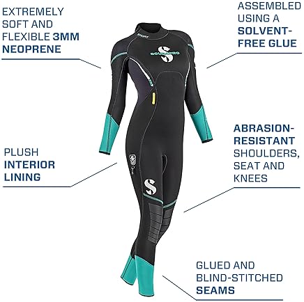 Scubapro 3mm Women's Wetsuit Sport Steamer Back-Zip - Ideal for Diving