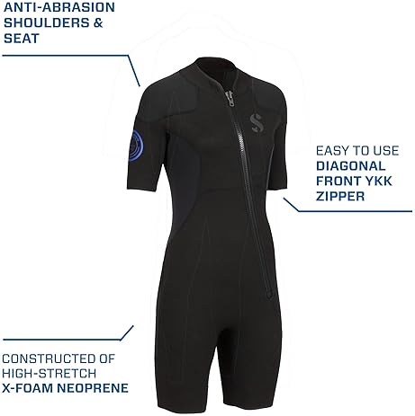 Scubapro Women's Shorty Diving Wetsuit, 2.5mm Neoprene, Short Sleeve - X-Foam, Size L