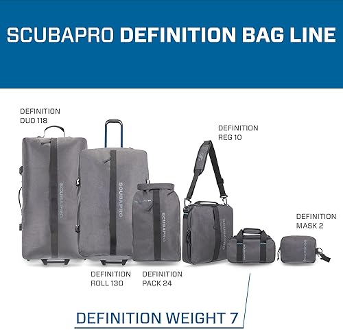 Scubapro Definition Ballast Weight 7 Dive Bag in Premium Recycled Gray Fabric with Double Straps
