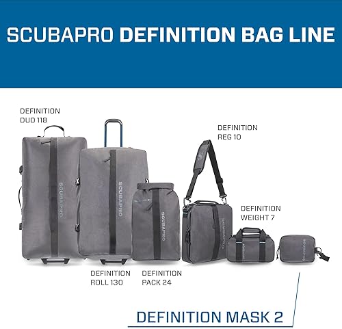 Scubapro Definition Mask 2 Dive Bag with Webbing Strap for Scuba Diving Gear, Premium Recycled Two-Tone Gray Fabric