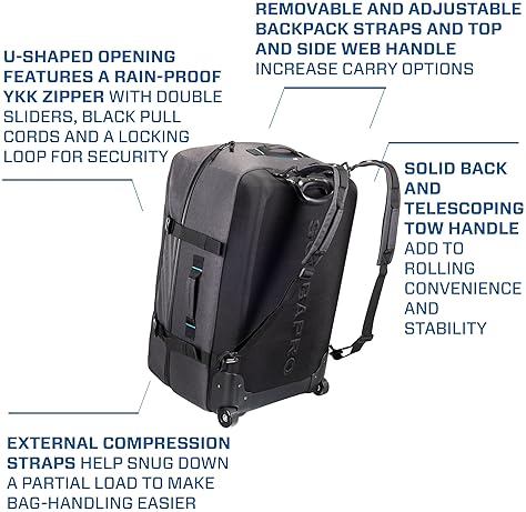 Scubapro Definition Roll 130 Wheeled Duffle Dive Bag for Scuba Diving Gear in Two-Tone Gray Fabric