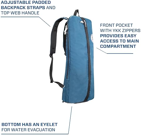 Scupabro Sport 10 Dive Bag in Denim Blue - Backpack Straps, Top Handle for Scuba Diving Gear