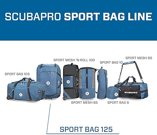 Scubapro Sport 125 Roller Dive Bag with Backpack Straps, Denim Blue Color Fabric