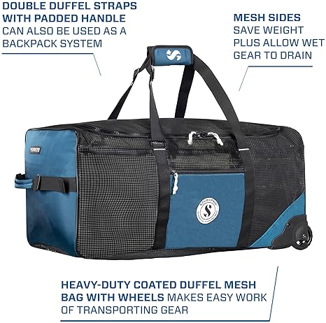 Scubapro Sport Mesh 'N Roll 100 Wheeled Dive Bag - Denim Blue - Scuba Diving Gear.