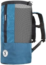 Scubapro Sport 65 Mesh Dive Bag for Snorkeling and Scuba Diving in Denim Blue - Roll Top Closure & Side Zipper