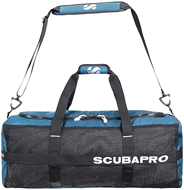 Scubapro Sport 95 Mesh Dive Bag for Scuba Diving Gear, Denim Blue Color, Double Duffel Straps