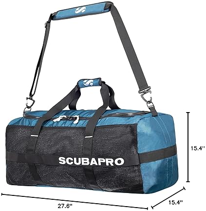 Scubapro Sport 95 Mesh Dive Bag for Scuba Diving Gear, Denim Blue Color, Double Duffel Straps