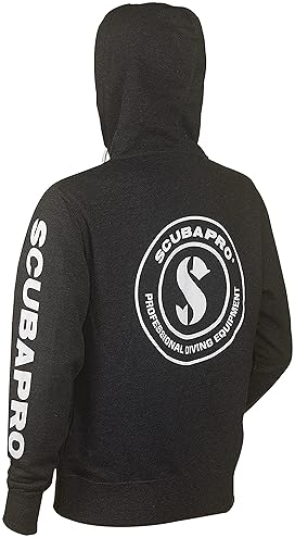 Scubapro Charcoal Gray Hoodie with Zip-Up Design