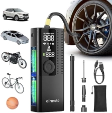 Cordless Tire Inflator with Digital Pressure Gauge & LED Light