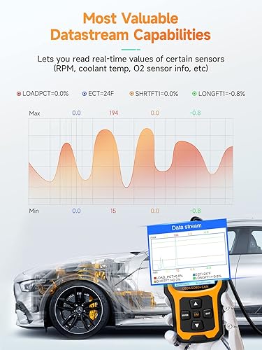 ANCEL AD410 OBD2 Scanner for Check Engine Light, Fault Diagnosis, All OBDII Cars, Black/Yellow