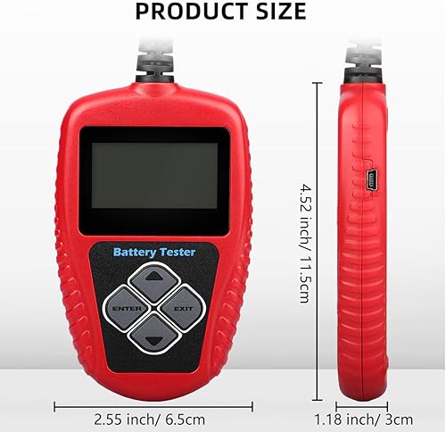 ANCEL 12V Car Battery Tester & Alternator Diagnostic Tool - 100-2000 CCA Capacity
