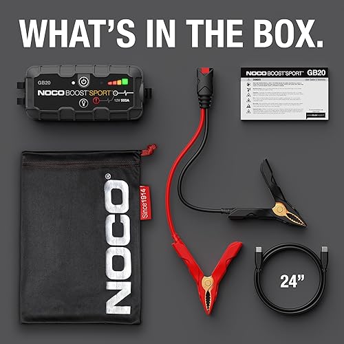 NOCO Boost Sport GB20 500A Car Jump Starter for 4.0L Gas Engines