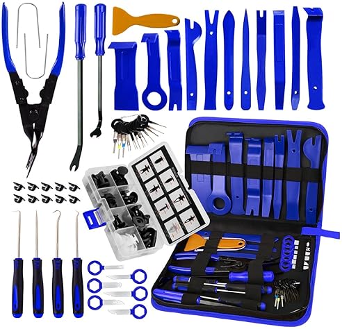 BYNIIUR Trim Removal Tool Set for Auto Clips & Fasteners, Blue
