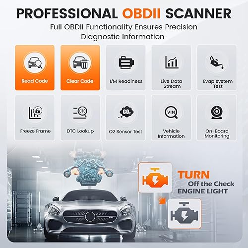 ANCEL AD410 PRO OBD2 Scanner & Battery Tester - Car Diagnostic Tool, Live Data, Battery Analyzer